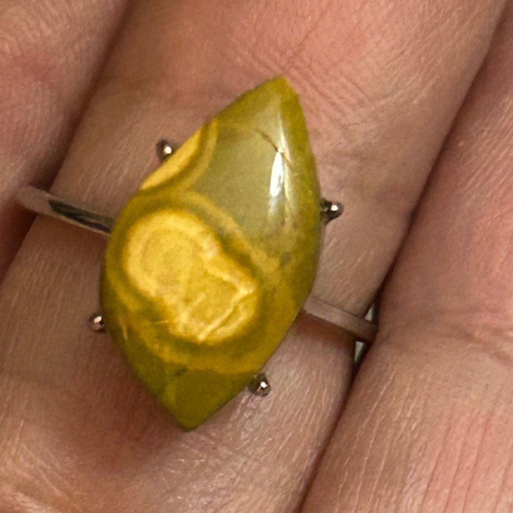 Beautiful ocean jasper adjustable 925 ring
